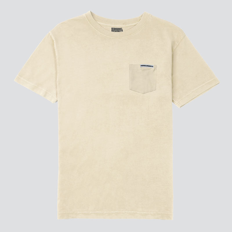 Pocket tee w/woven label on pkt